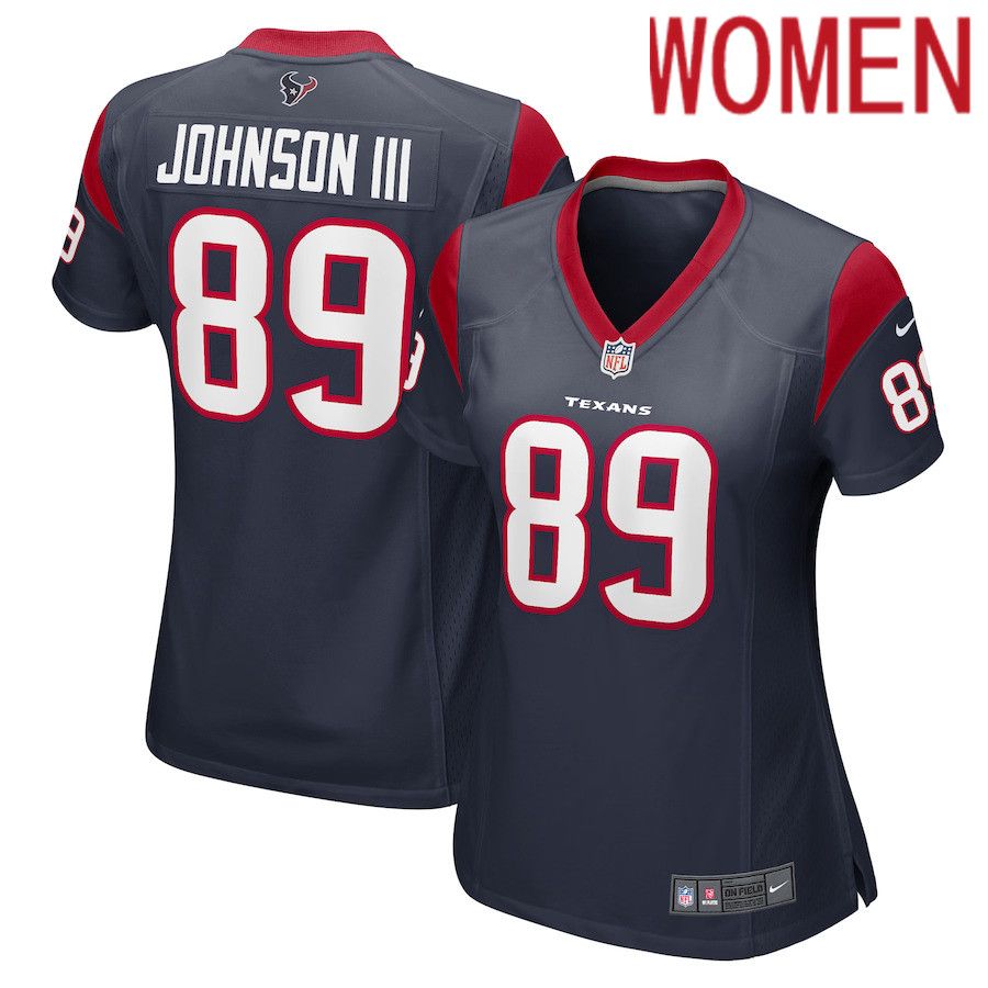 Women Houston Texans #89 Johnny Johnson III Nike Navy Game Player NFL Jersey->women nfl jersey->Women Jersey